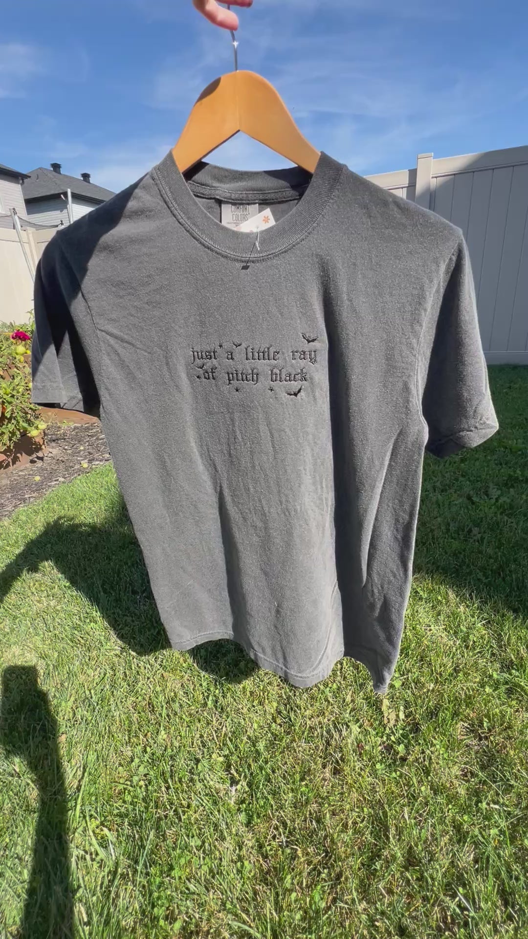 Just a Little Ray of Pitch Black Tshirt Embroidered